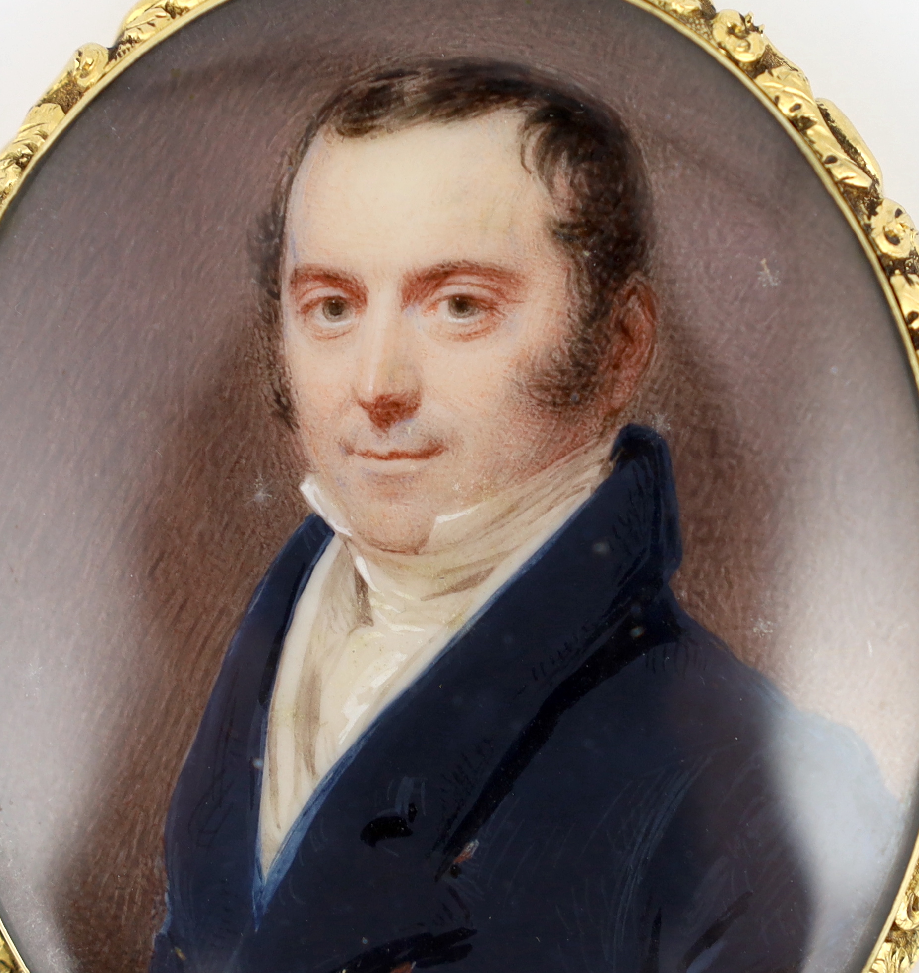 George Patten ARA (British, 1801-1865), Portrait miniature of a gentleman, watercolour on ivory, 5.8 x 4.7cm. CITES Submission reference 1ZYXNGXS